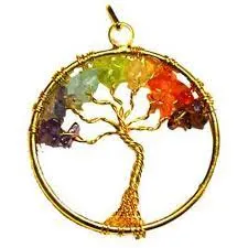 Gold Chakra Tree of Life Pendant available for sale
