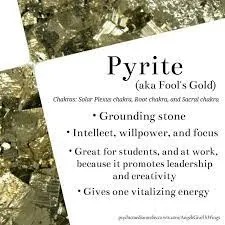 Large Pyrite provides intellect, willpower and focus