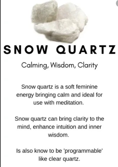Snow Quartz offers soft, feminine energy