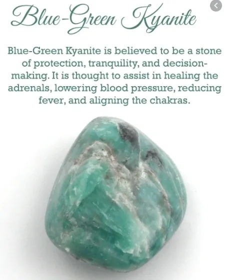 Blue Green Kyanite helps offering protection