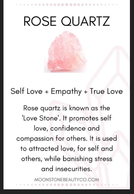 Rose Quartz is a symbol of self love and empathy